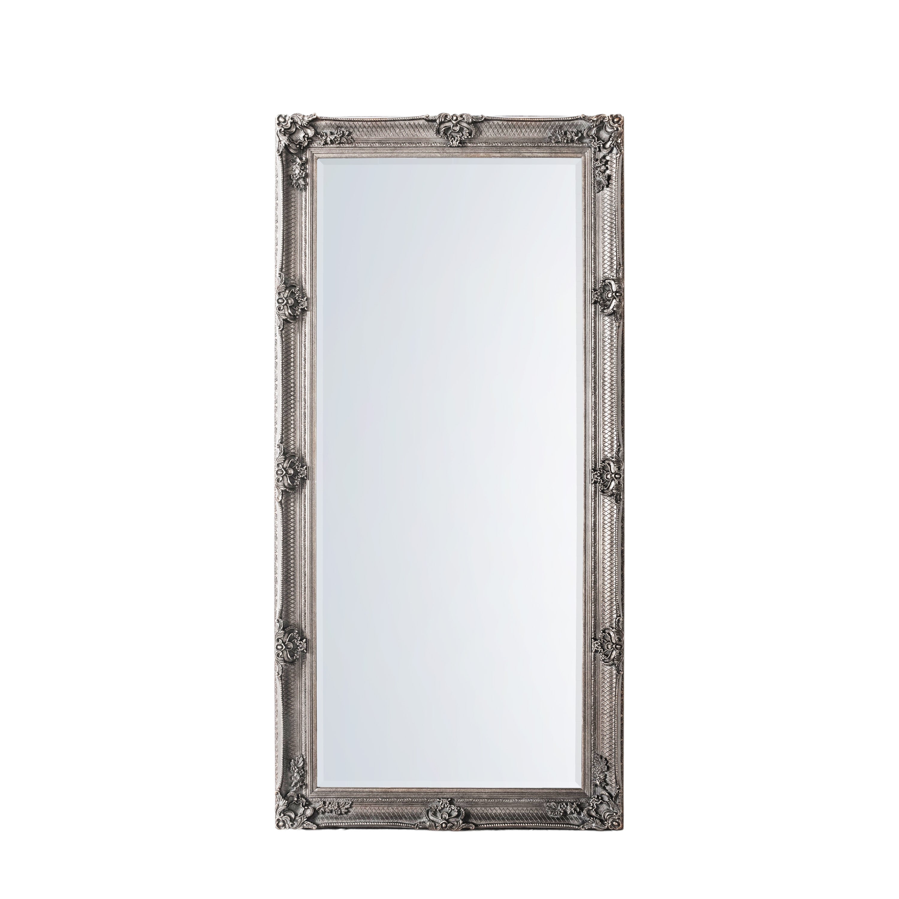 Alcott Baroque Vintage Silver Full Length Leaner Mirror